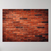 Rood bakstenen wandtextuur grunge backaardbrick, w poster (Voorkant)