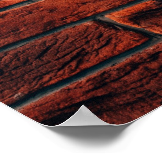 Rood bakstenen wandtextuur grunge backaardbrick, w poster (Hoek)