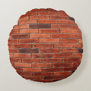 Rood bakstenen wandtextuur grunge backaardbrick, w rond kussen