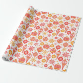 Rood balletje met kerstmis cadeaupapier (Uitgerold)