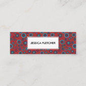 Rood balletje minimalistisch koel cirkelpatroon mini visitekaartje (Voorkant)