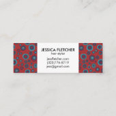 Rood balletje minimalistisch koel cirkelpatroon mini visitekaartje (Achterkant)