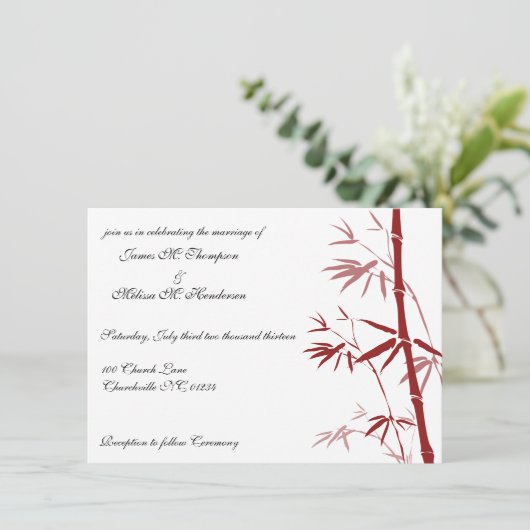 Rood-Bamboe-weddenschappen Kaart (Staand voorkant)