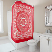 Rood Bandana Pattern-4 Douchegordijn (In situ)
