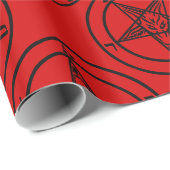 rood baphomet pentagram halloween cadeaupapier (Rol Hoek)