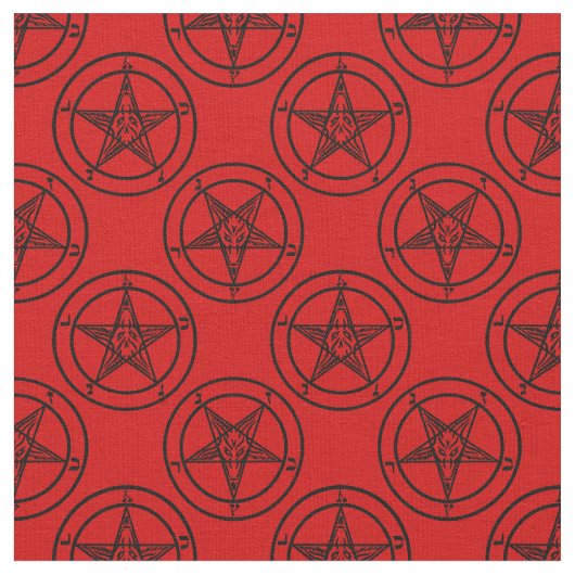 rood baphomet pentagram halloween stof (Close Up)