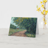 Rood Barn Boerderij Kaart (Gele Bloem)