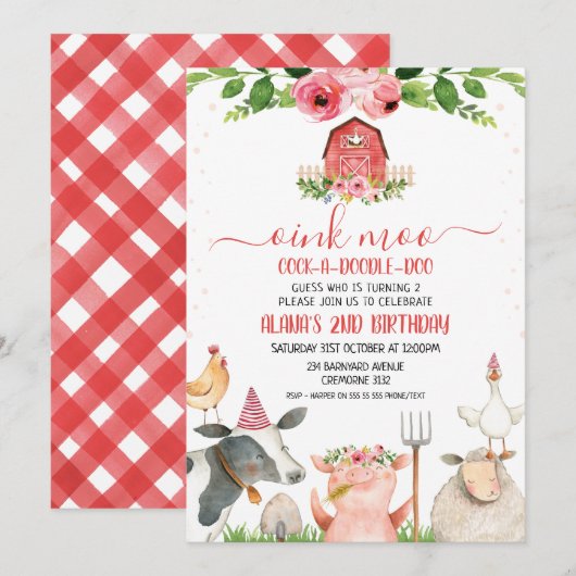 Rood-Barn-boerenveeforel Kaart (Voorkant / Achterkant)