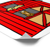 Rood Barn Scene Equine Boerderij Poster (Hoek)