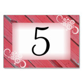 Rood-Barnhout en witte bloemen Tabelnummer Kaart (Achterkant)