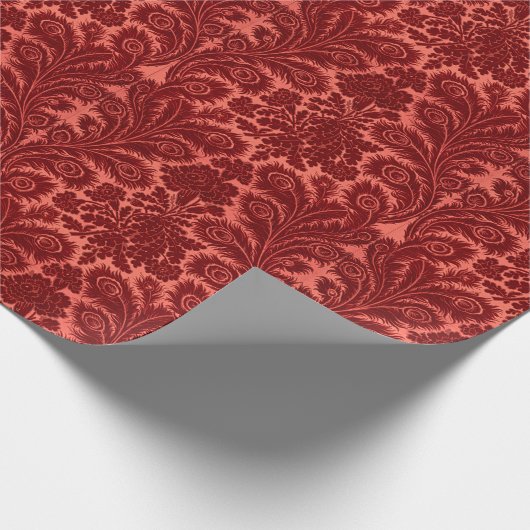 Rood barokachtig verpakkingspapier cadeaupapier (Hoek)