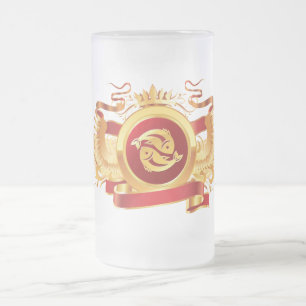Rood Baron "Zodiac Pisces" 16 oz Mok van diepgevro