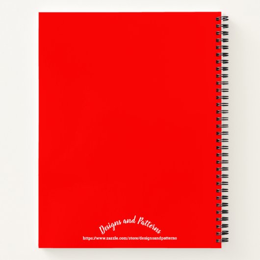 Rood, basiskleur, vast papier notitieboek (Achterkant)