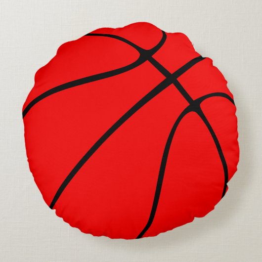  Rood Basketball Round Sierkussen Rond Kussen (Achterkant)