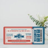 Rood  Basketball Ticket Couples Baby shower Kaart (Staand voorkant)