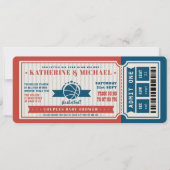 Rood  Basketball Ticket Couples Baby shower Kaart (Voorkant)