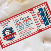 Rood  Basketball Ticket Couples Baby shower Kaart