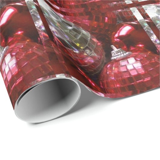 Rood Baubles verpakkingspapier Cadeaupapier (Rol Hoek)
