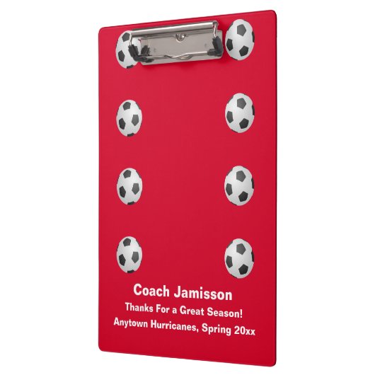 Rood, bedankt Coach, naam, Voetbal, Klembord (Links)