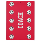 Rood, bedankt Coach, naam, Voetbal, Klembord (Achterkant)