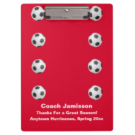 Rood, bedankt Coach, naam, Voetbal, Klembord