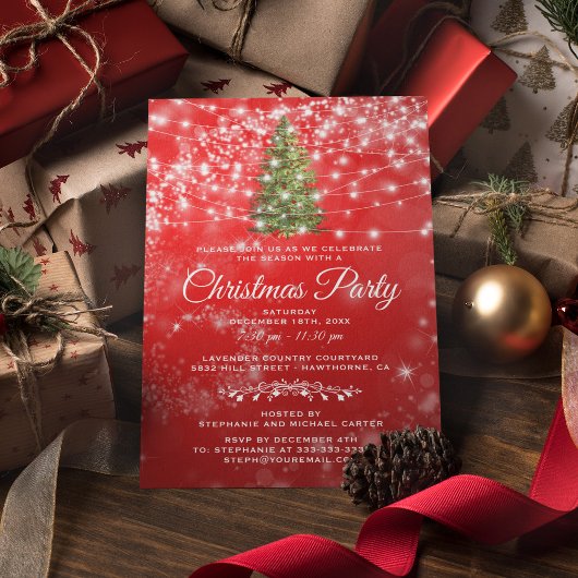 Rood Bedrijfs Kerstfeest Kaart
