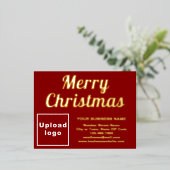 Rood Bedrijfs Merk op Kerstmis Folie Feestdagen Briefkaart (Staand Voorkant)