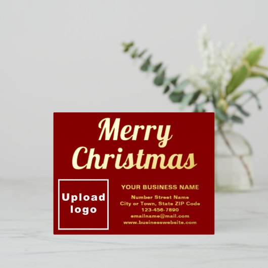 Rood Bedrijfs Merk op Kerstmis Folie Feestdagen Briefkaart