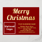 Rood Bedrijfs Merk op Kerstmis Folie Feestdagen Briefkaart (Voorkant)