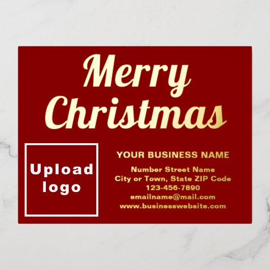 Rood Bedrijfs Merk op Kerstmis Folie Feestdagen Briefkaart (Voorkant)