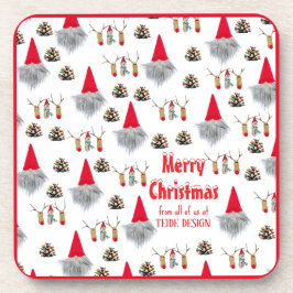 Rood bedrijfskerstcadeau voor klanten onderzetters