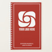 Rood bedrijfslogo Aangepaste zakelijke planner 202 (Voorkant)