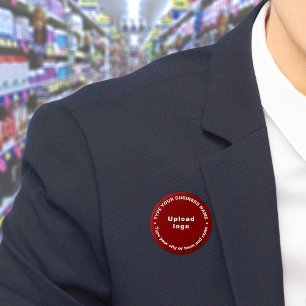 Rood bedrijfsmerk Ronde Button
