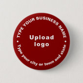 Rood bedrijfsmerk Ronde Button (Voorkant)