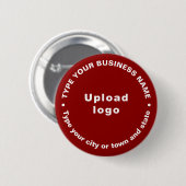 Rood bedrijfsmerk Ronde Button (Voorkant /achterkant)