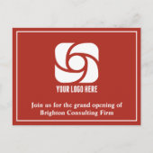 Rood bedrijfsreclamebureau logo briefkaart (Voorkant)