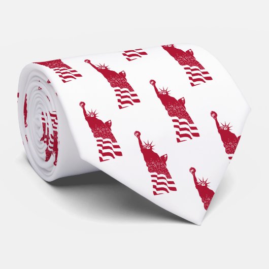 Rood beeld van het Liberty Pattern Elegant Patriot Stropdas (Opgerold)