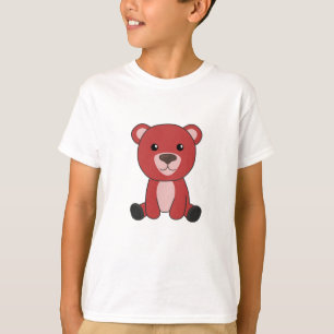 Rood Beer Kleurrijk Beer Kute Animals Teddy T-shirt