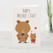 Rood Beer van moederdag Kaart (Voorkant)