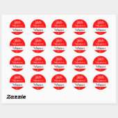 Rood (Beginletter & Naam) Hallo Mijn Naam Is Ronde Sticker (Vel)
