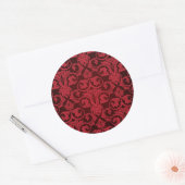 Rood behang 2 ronde sticker (Envelop)