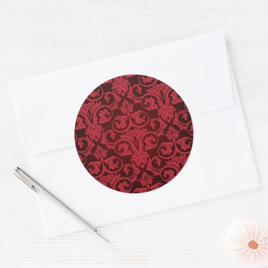 Rood behang 2 ronde sticker (Envelop)