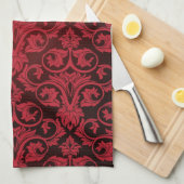 Rood behang 2 theedoek (Quarter Fold)