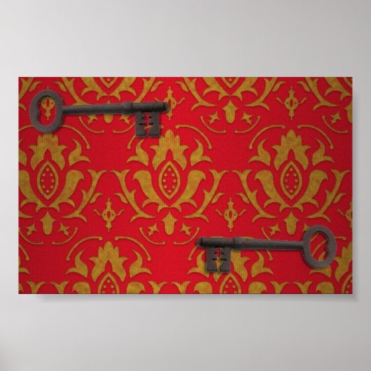  rood behangsel en sleutels poster (Voorkant)