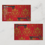  rood behangsel en sleutels visitekaartje (Voorkant / Achterkant)