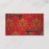  rood behangsel en sleutels visitekaartje (Achterkant)