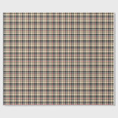 Rood beige Black White Squares Tartan Patroon Cadeaupapier (Vlak)