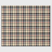 Rood beige Black White Squares Tartan Patroon Cadeaupapier (Vlak)