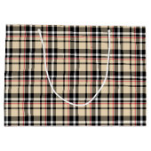 Rood beige Black White Squares Tartan Patroon Groot Cadeauzakje (Achterkant)