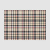 Rood beige Black White Squares Tartan Patroon Tissuepapier (Voorkant)